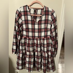 FANCYINN plaid shift dress